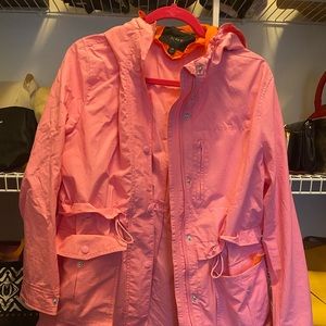 J.Crew pink and orange raincoat